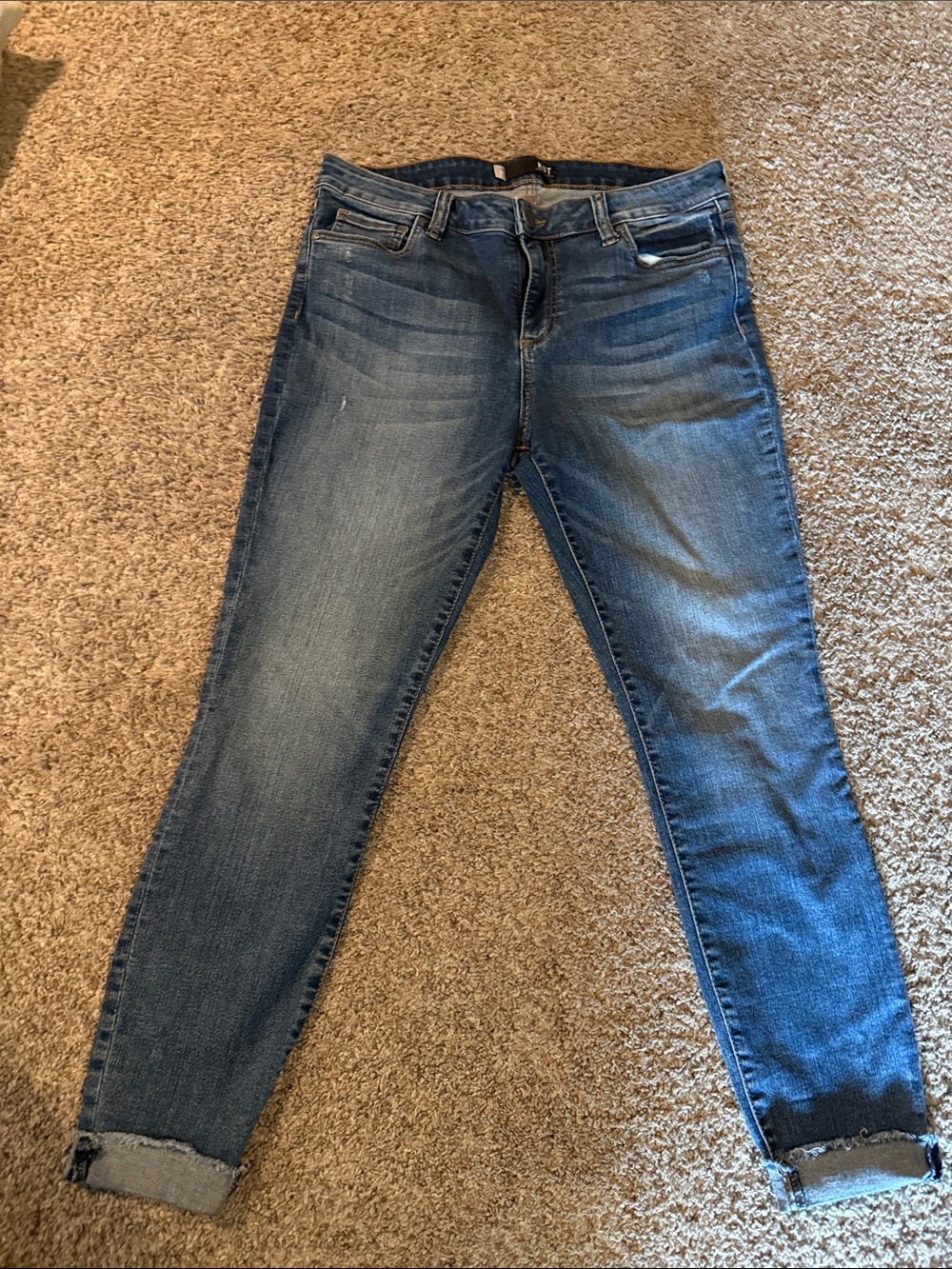 Kut from the Kloth Blue Skinny Jeans with Faded Detail